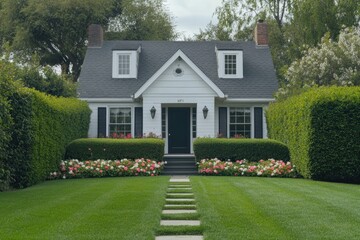 Charming cottage home with manicured landscaping