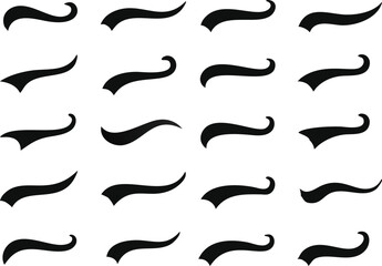 swoosh and swooshes tails collection. swash tails. Vector illustration