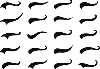 swoosh and swooshes tails collection. swash tails. Vector illustration