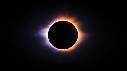 A dark sphere surrounded by bright celestial solar corona