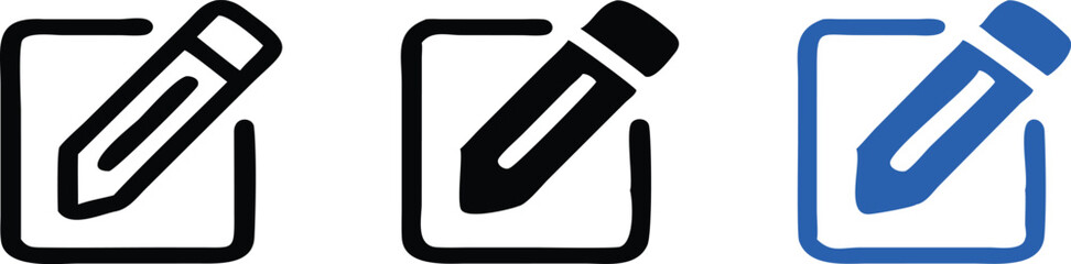 Edit icon set. Edit pencil symbol. Sign up button. Vector