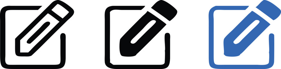 Edit icon set. Edit pencil symbol. Sign up button. Vector