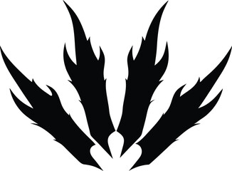 Claws silhouette, Animal Claws vector silhouette illustration