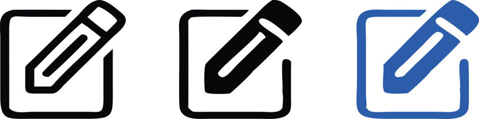 Edit icon set. Edit pencil symbol. Sign up button. Vector