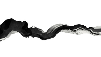 abstract calligraphy painting using bold and flowing black ink