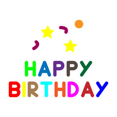 Happy Birthday Text Vector Flat Icon Design