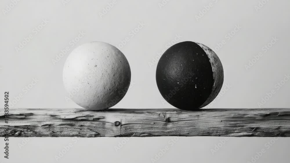 Poster eggs resting on a piece of wood, possibly for display or as part of a decorative arrangement