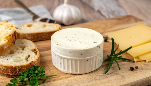 Boursin - A soft, creamy cheese from France, often flavored with herbs and garlic, perfect as a spread or dip.