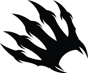 Claws silhouette, Animal Claws vector silhouette illustration