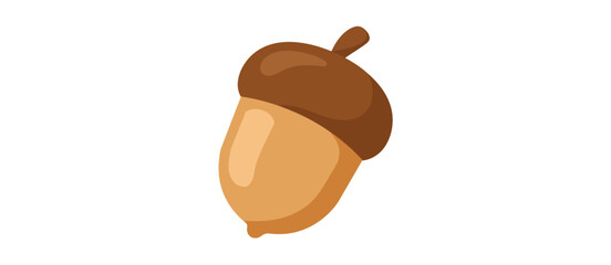 Single Acorn Illustration Autumn Nature Graphic Design Element