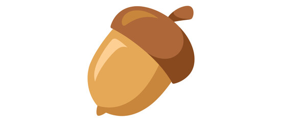 Single Acorn Illustration Autumn Nature Graphic Design Element