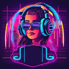 Logo of a music pop band in retro 90's style.