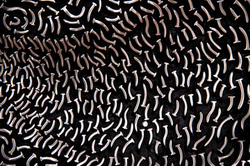 sculpture composed of nails in the art museum