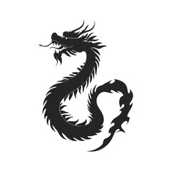 Curvy traditional Chinese dragon silhouette.
