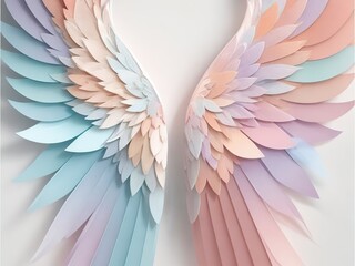 Beautiful pastel angel wings with soft pink, blue, white gradient colors. Perfect for spiritual, fantasy, celestial, inspirational content
