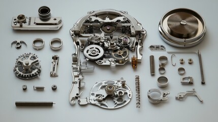 Detailed watch movement components