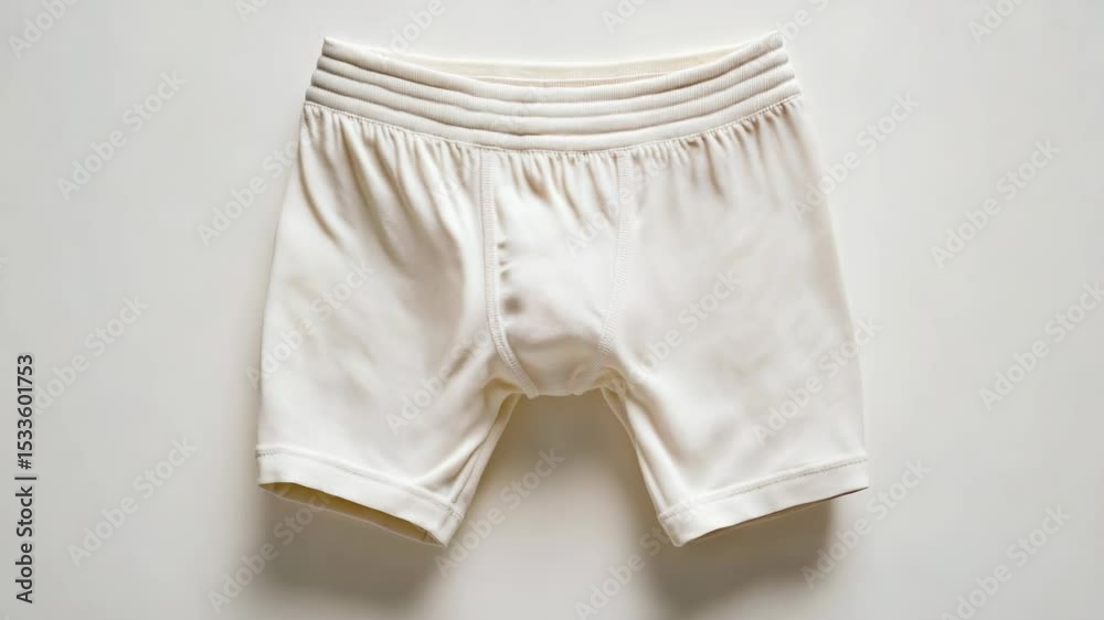 Poster a pair of underwear displayed on a wall in a close-up shot, suitable for usage in lifestyle or inter