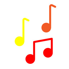 Music Notes Vector Flat Icon Design
