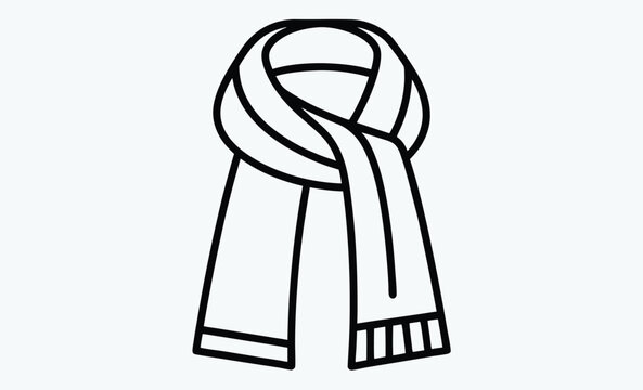 black and white scarf simple design clip art preview