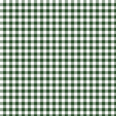 Dark Green and White Gingham Seamless Pattern, Forest Green Checkered Fabric Background
