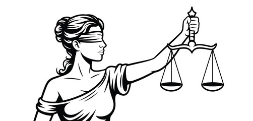 Blindfolded lady justice holding scales of justice