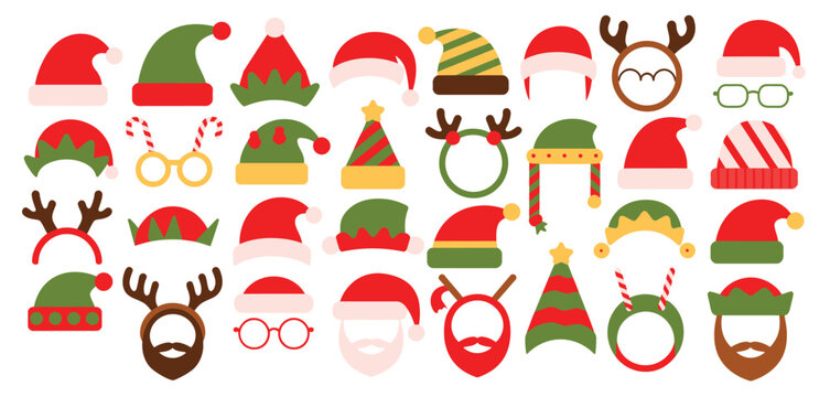 Christmas party photo booth props collection