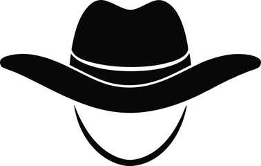 Cowboy hat silhouette, cowboy hat icon,  Cartoon cowboy hat silhouette vector illustration
