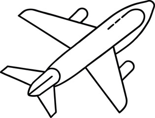 Airplane line art silhouette, Airplane Outline Vector Illustration, plane line art vector illustration
