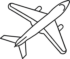 Airplane line art silhouette, Airplane Outline Vector Illustration, plane line art vector illustration