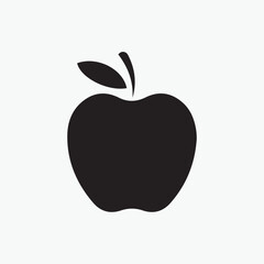 Fuji apple fruit with leaf flat vector icon for food apps and websites