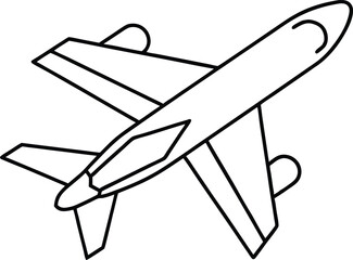 Airplane line art silhouette, Airplane Outline Vector Illustration, plane line art vector illustration