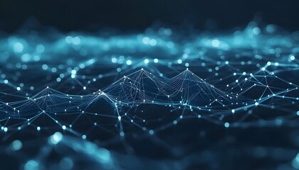 Obraz premium Abstract digital network design with glowing points and lines.