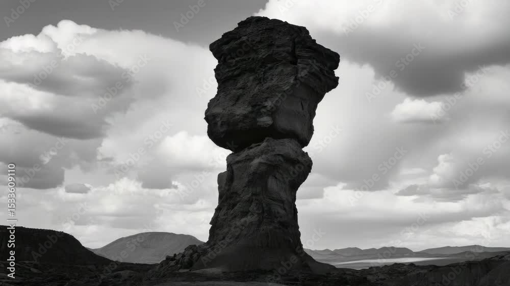 Poster a close-up shot of a unique rock formation, perfect for use in designs related to nature or architec