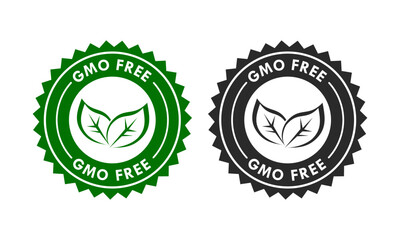 GMO Free design logo template illustration