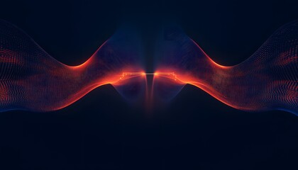 Fototapeta premium Abstract design with vibrant orange and blue lines.