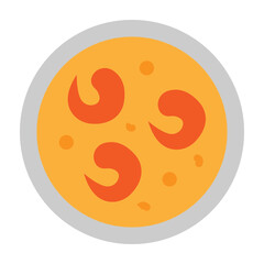 Fototapeta premium Tom Yum Soup Vector Flat Icon Design