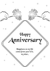 Minimalist Daisy Anniversary Design with Frame