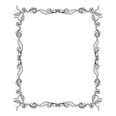 Illustration of floral frame with place for your text on white background