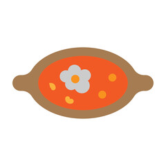 Khachapuri Vector Flat Icon Design