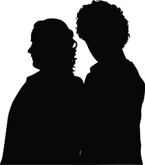 couple silhouette, romantic pair, vector illustration







