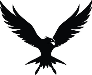Osprey bird fly silhouette, A Powerful Hawk Osprey Silhouette vector illustration