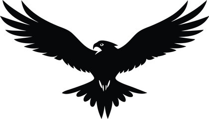 Osprey bird fly silhouette, A Powerful Hawk Osprey Silhouette vector illustration