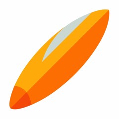 Orange surfboard icon isolated on white background
