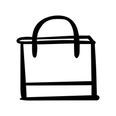 Shopping bag doodle vector icon