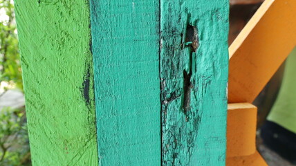 Multicolored wooden fence. colorful natural background.
