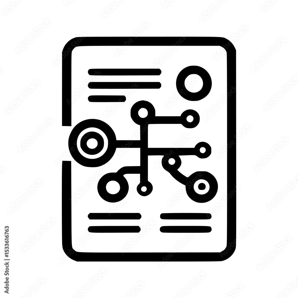 Poster document showcasing interconnected data points and organized information.