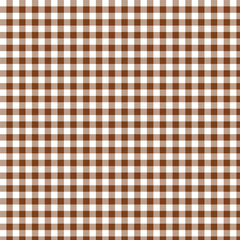 Brown and White Gingham Seamless Pattern, 
Rustic Chocolate Checkered Fabric Background