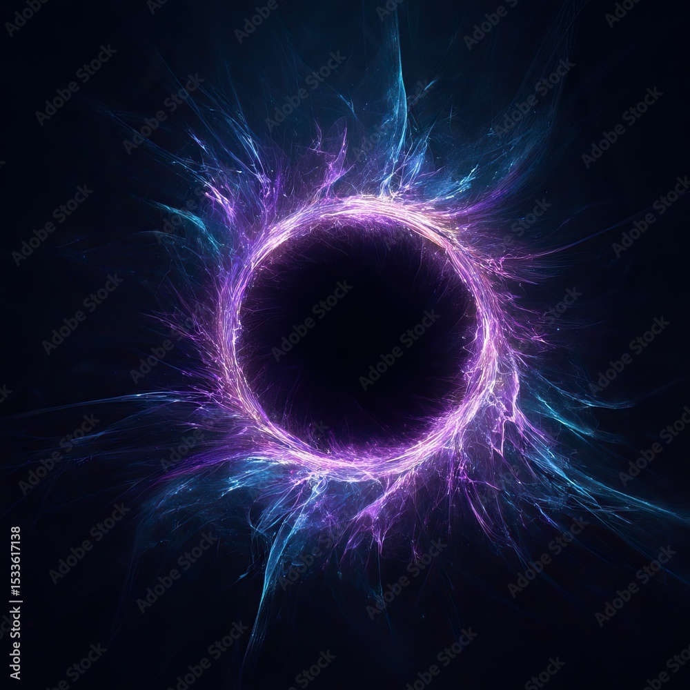 Canvas Prints abstract circular design with vibrant glowing energy