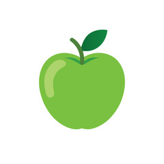 green apple with leaf