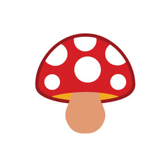Minimal Mushroom Vector Icon on White Background